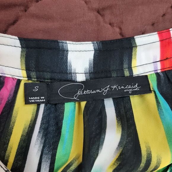 Vibrant abstract long sleeve blouse - size small by Patterson J. Kincaid - Picture 4 of 10